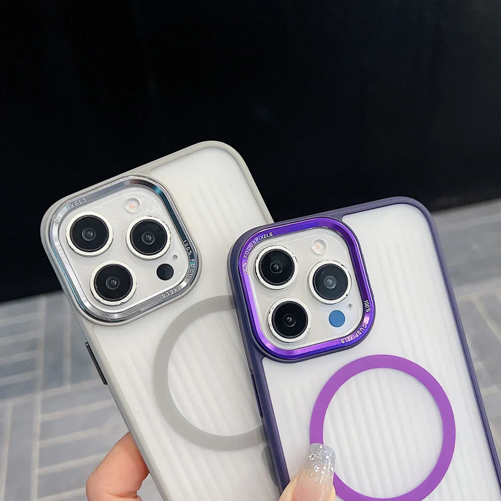 Ezlia Metal Lens Frame Magnetic Wireless PC (Hard) iPhone 13 Mini Case