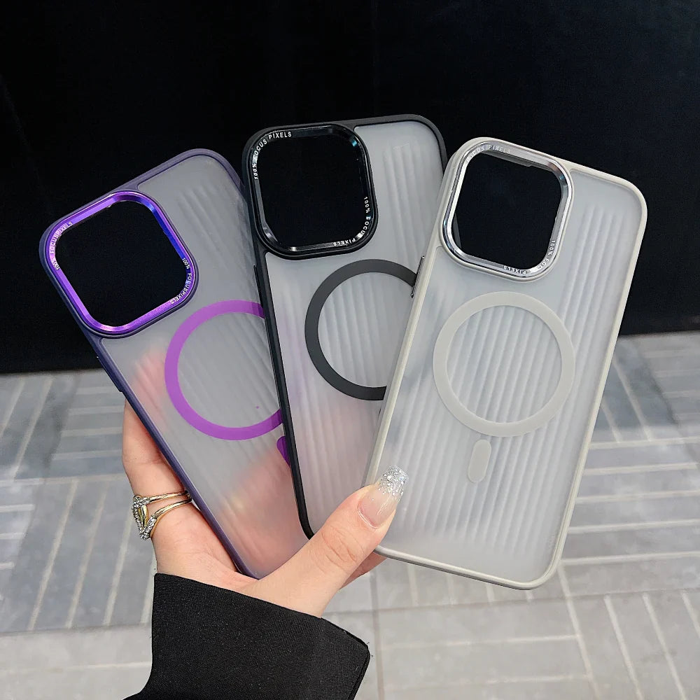 Ezlia Metal Lens Frame Magnetic Wireless PC (Hard) iPhone 14 Mini Case
