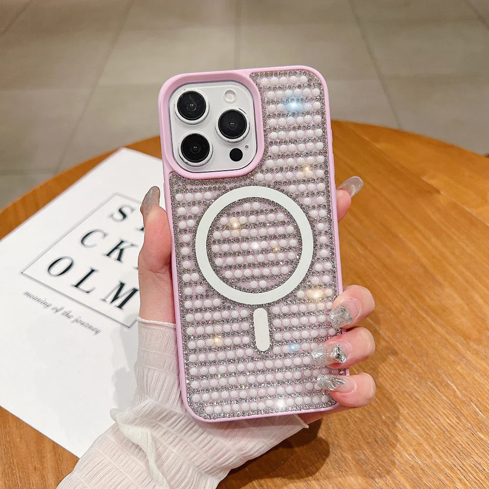 Ezlia Shining Star and Pearl Diamond Magsafe iPhone 14 Plus Case