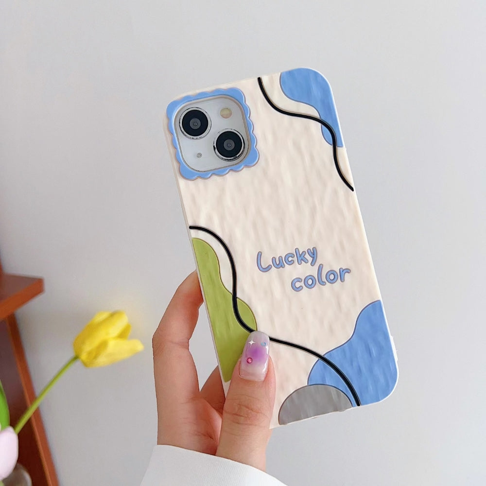 Ezlia Stitching Art Geometry Pattern Soft Silicone iPhone 14 Pro Max Case