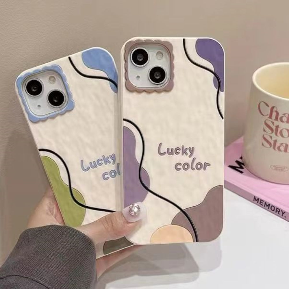 Ezlia Stitching Art Geometry Pattern Soft Silicone iPhone 15 Case