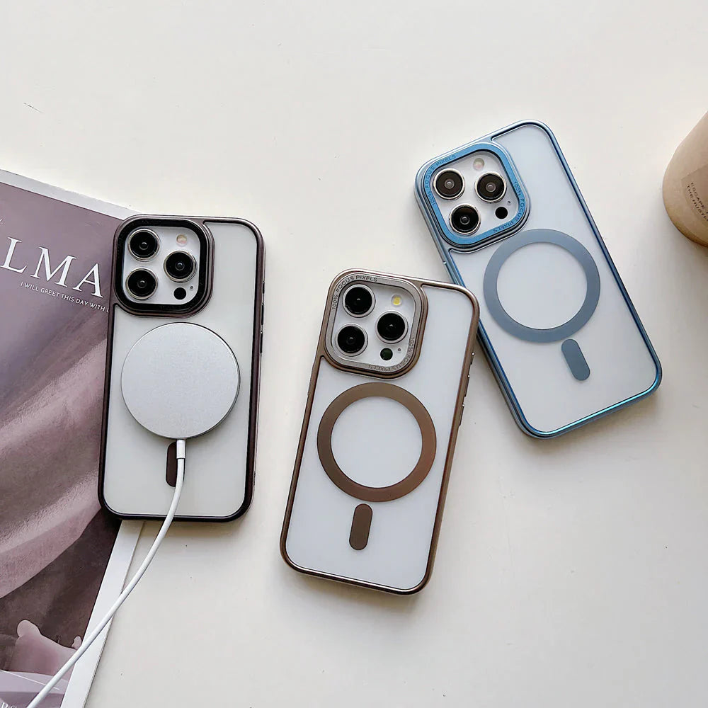 Metal Camera Frame Magsafe TPU (Soft) | PC (Hard) Phone Case