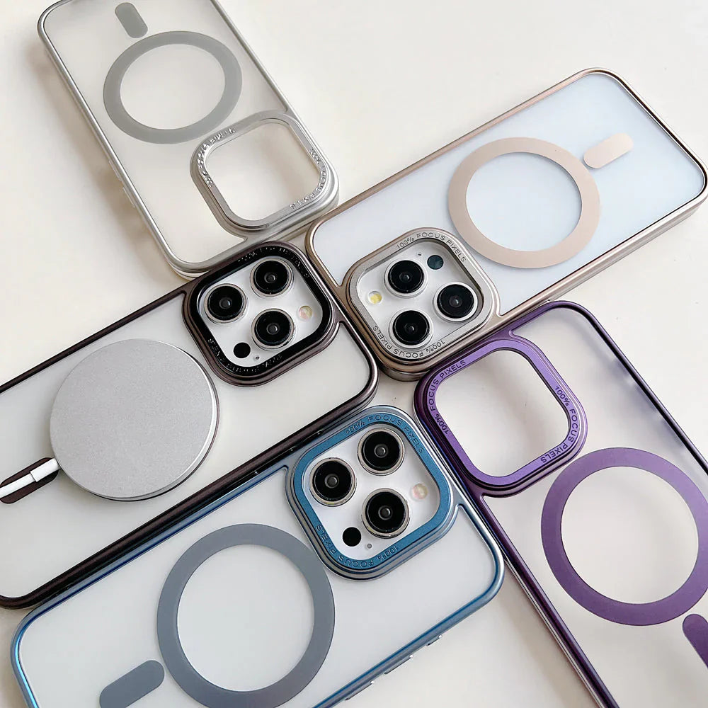 Metal Camera Frame Magsafe TPU (Soft) | PC (Hard) Phone Case