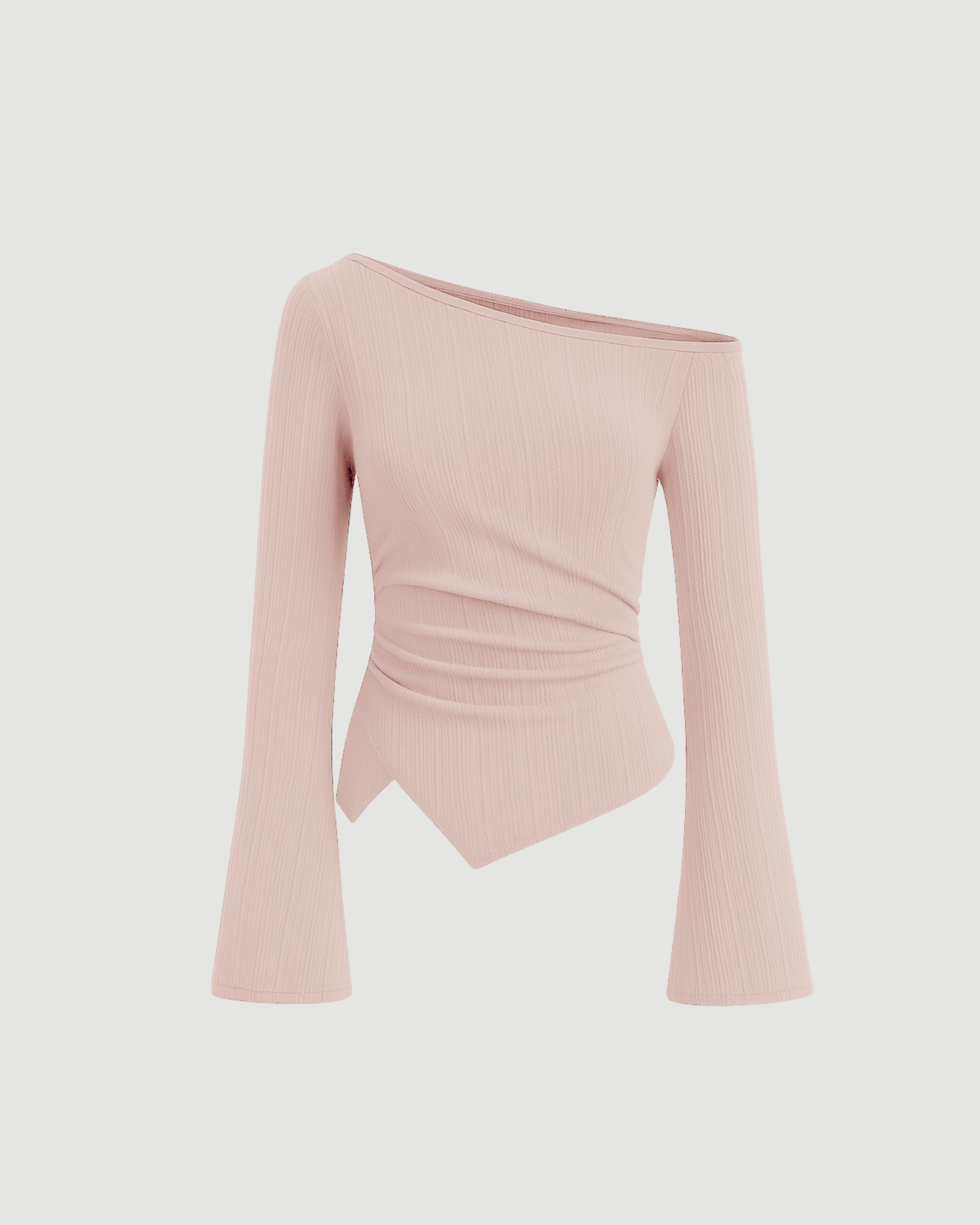 One Shoulder Top – Blush Pink