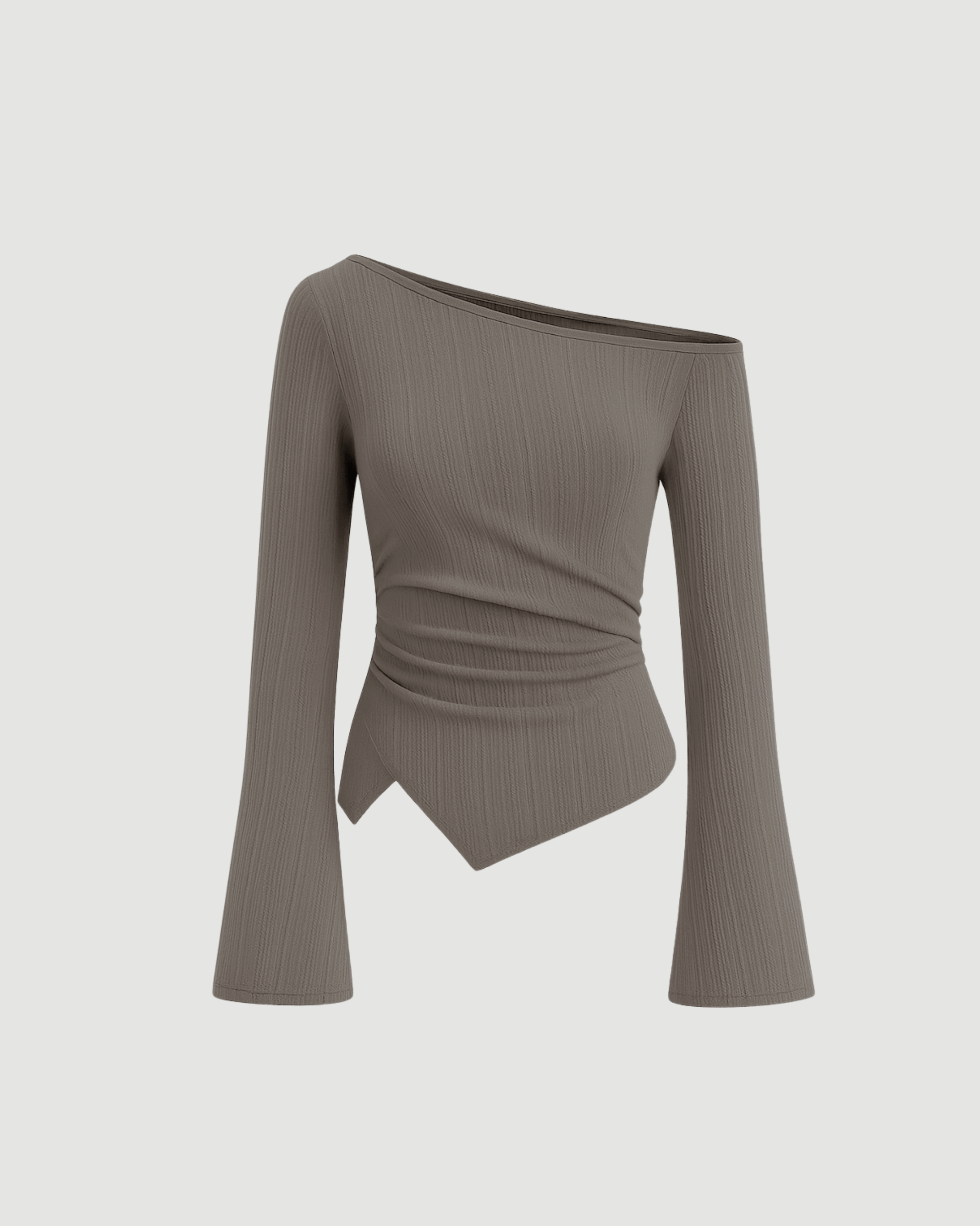 One Shoulder Top – Taupe