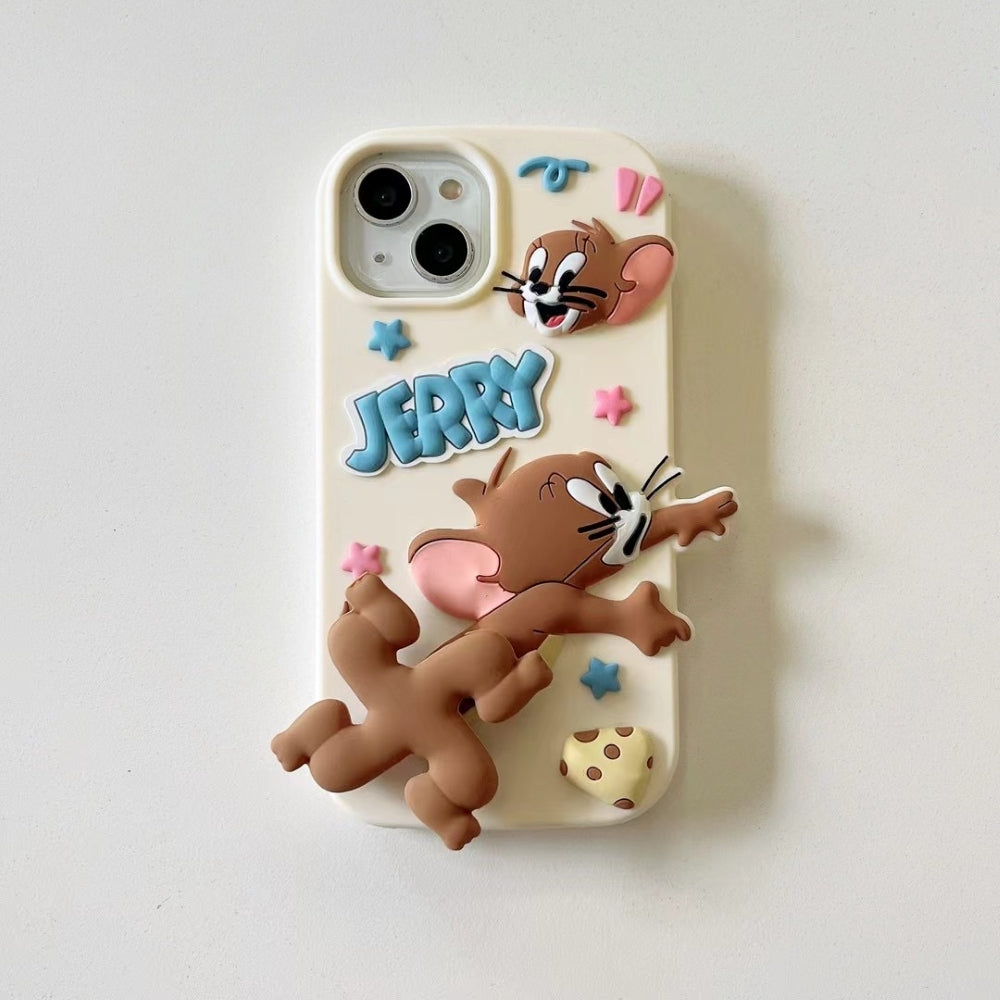 Silicone Soft 3D Running Cartoon iPhone 13 Case Jerry