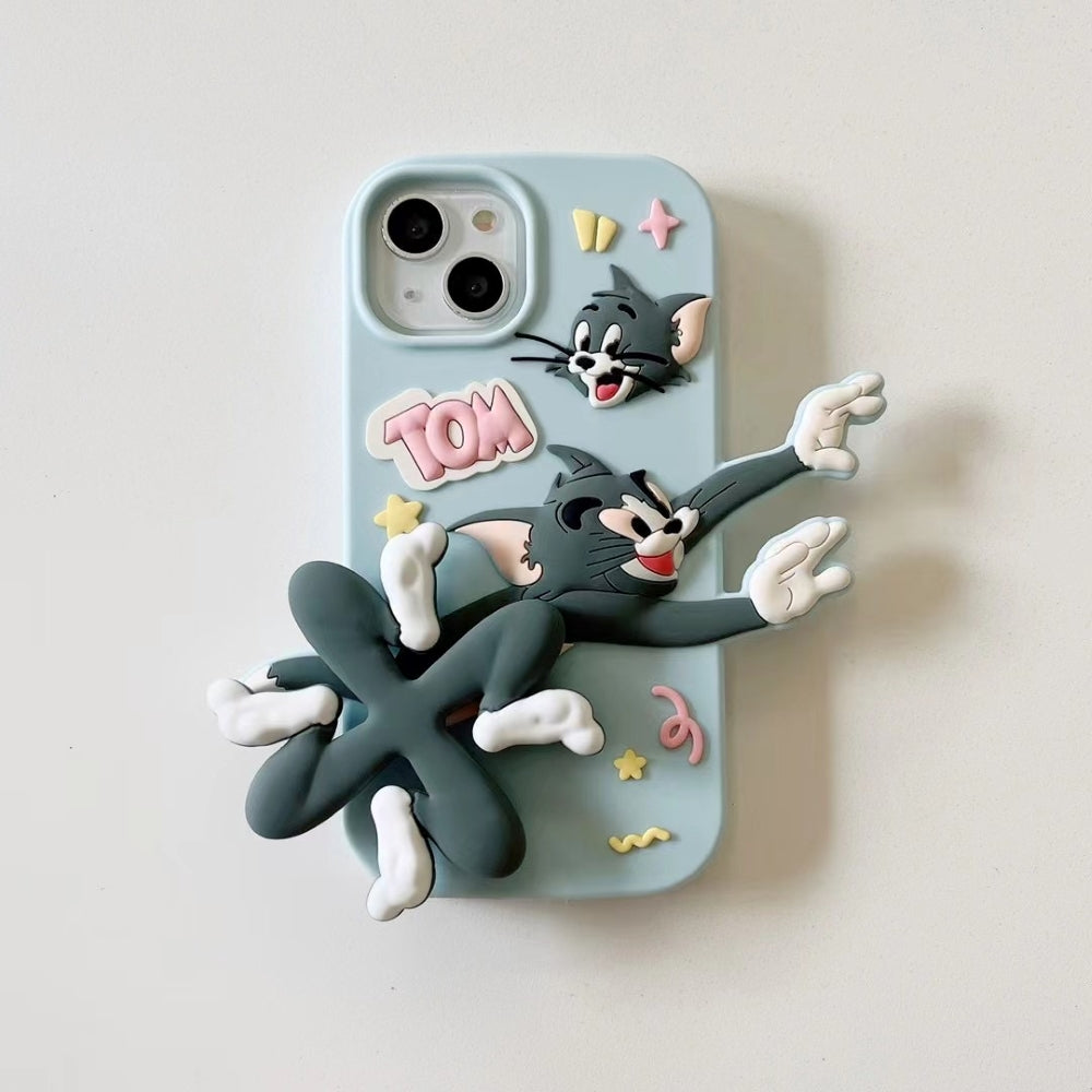 Silicone Soft 3D Running Cartoon iPhone 14 Case Tom