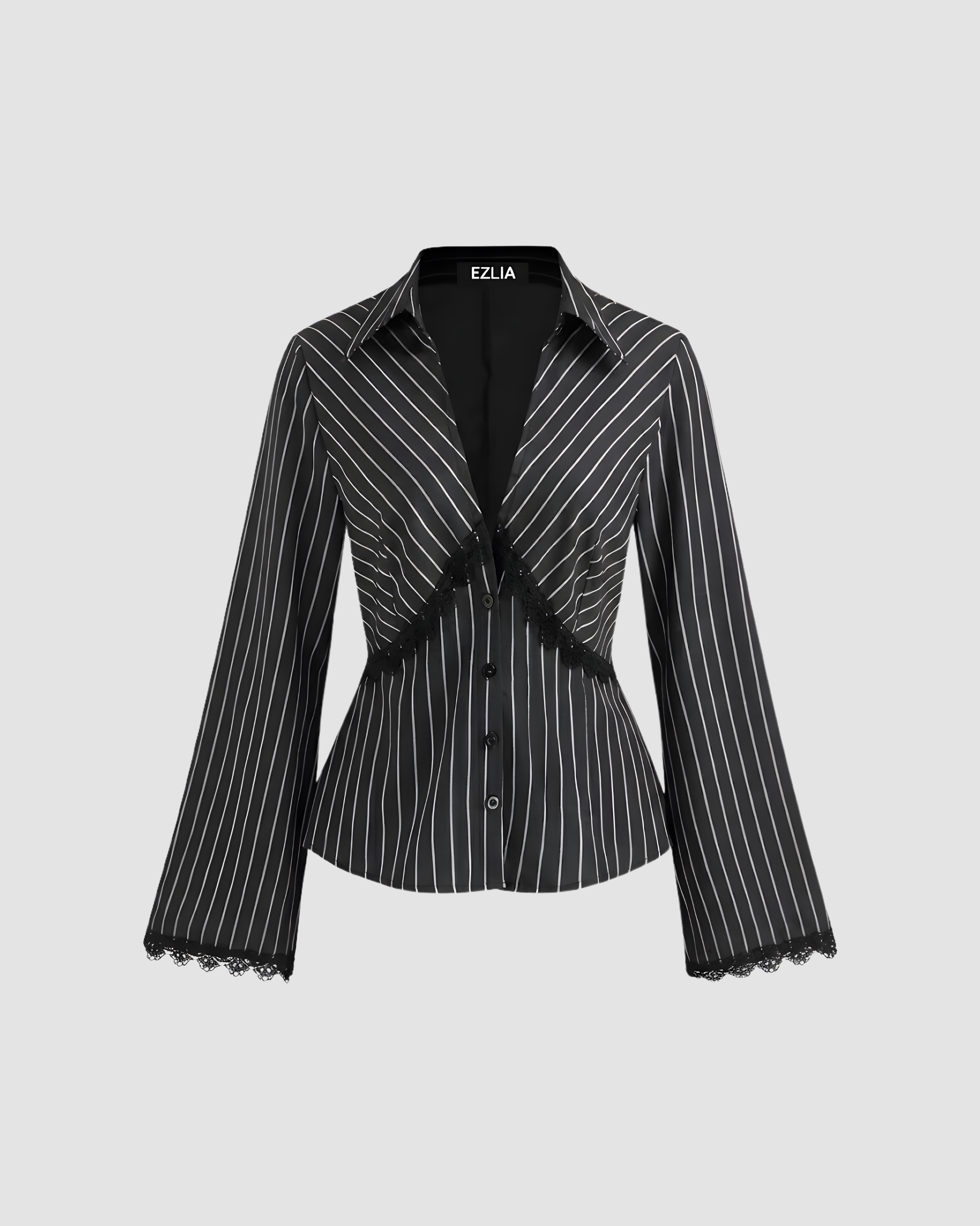 Striped Lace Button Shirt