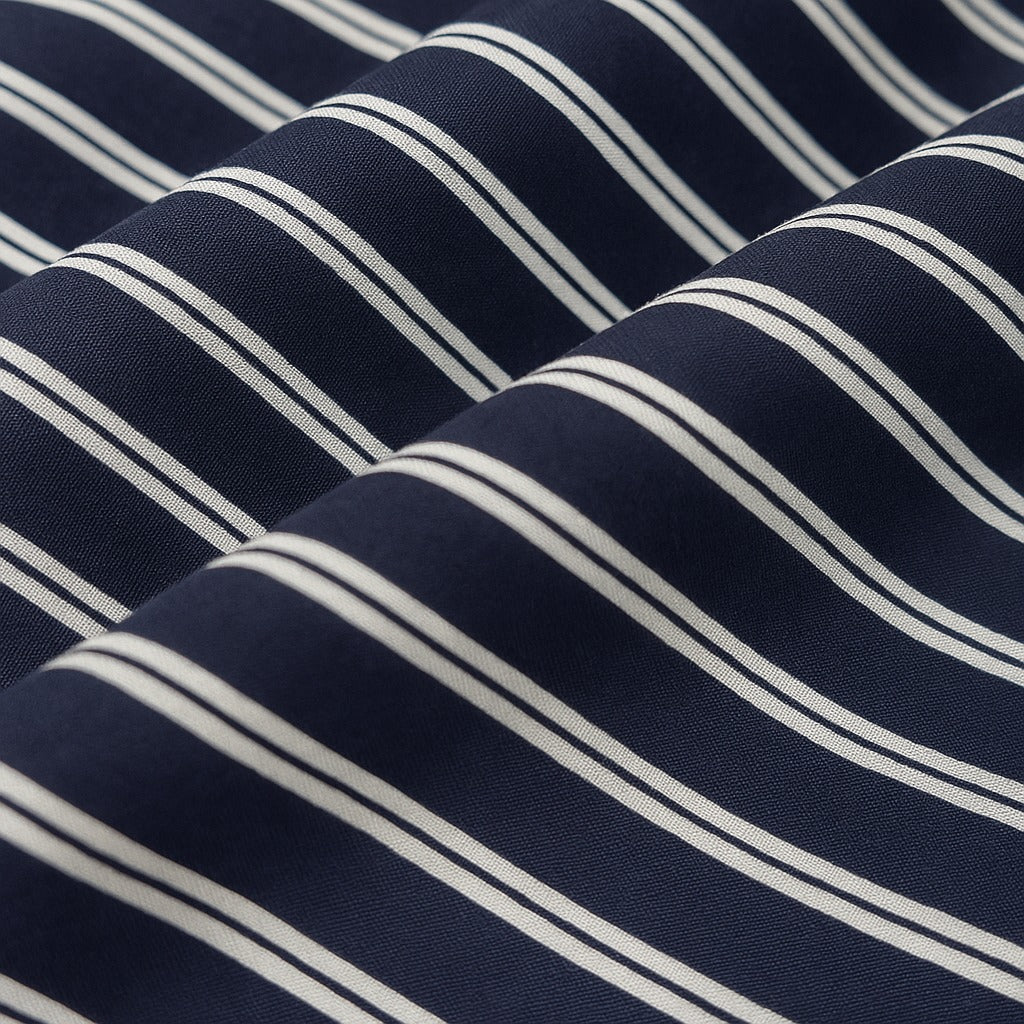 Chic Navy Striped Shirt Slim Fit