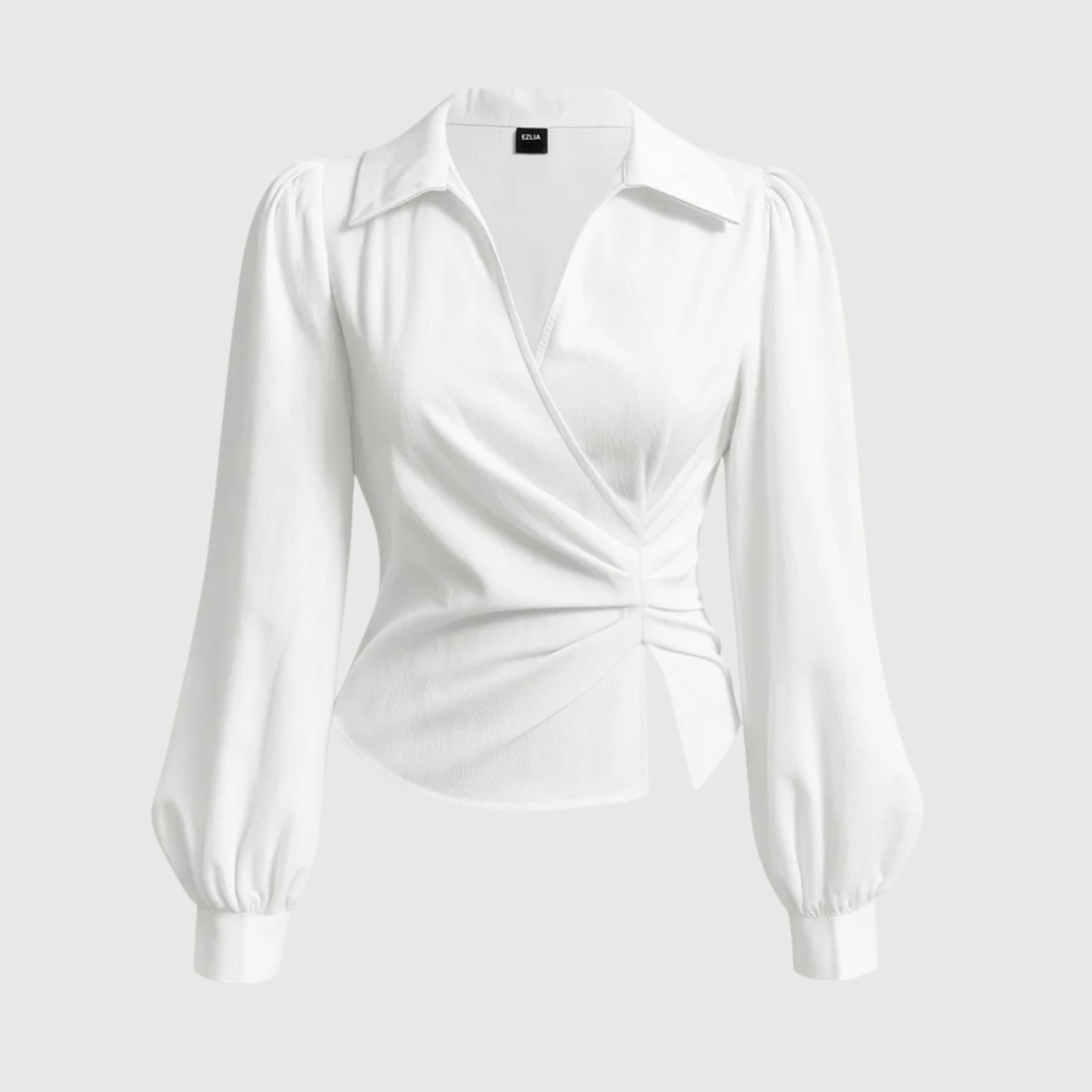 White V-Neck Bubble Wrap Top