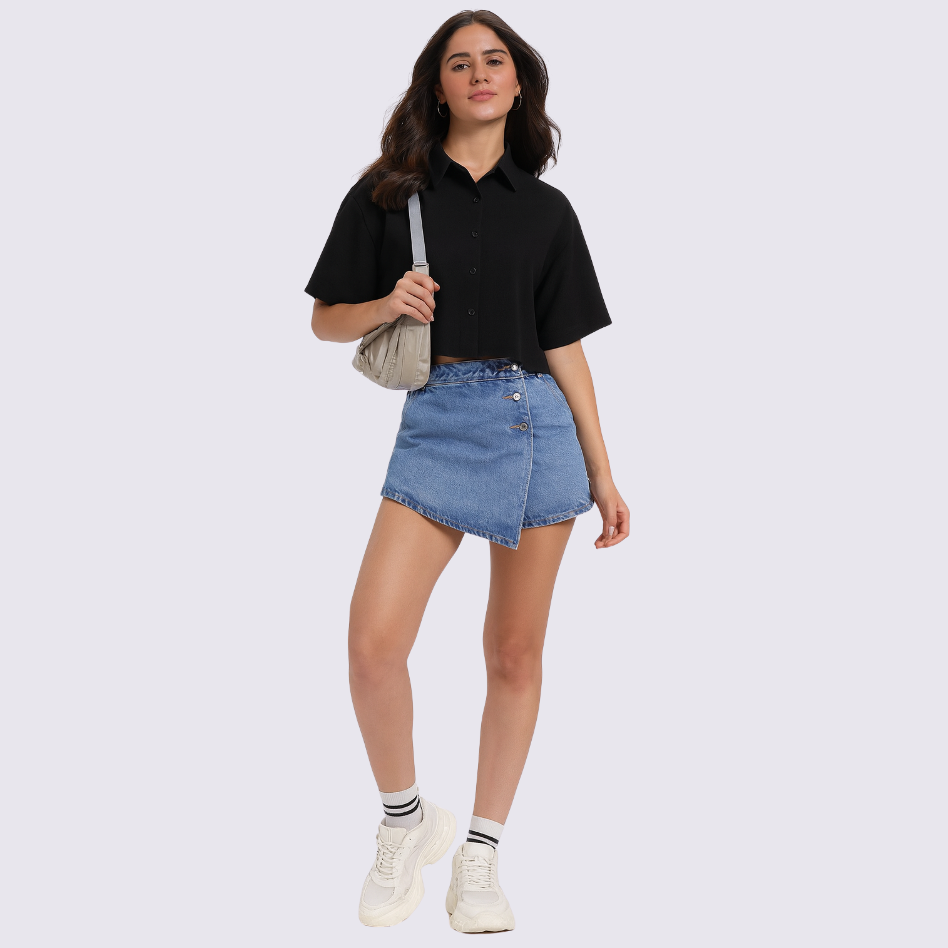 Classic Black Cropped Shirt