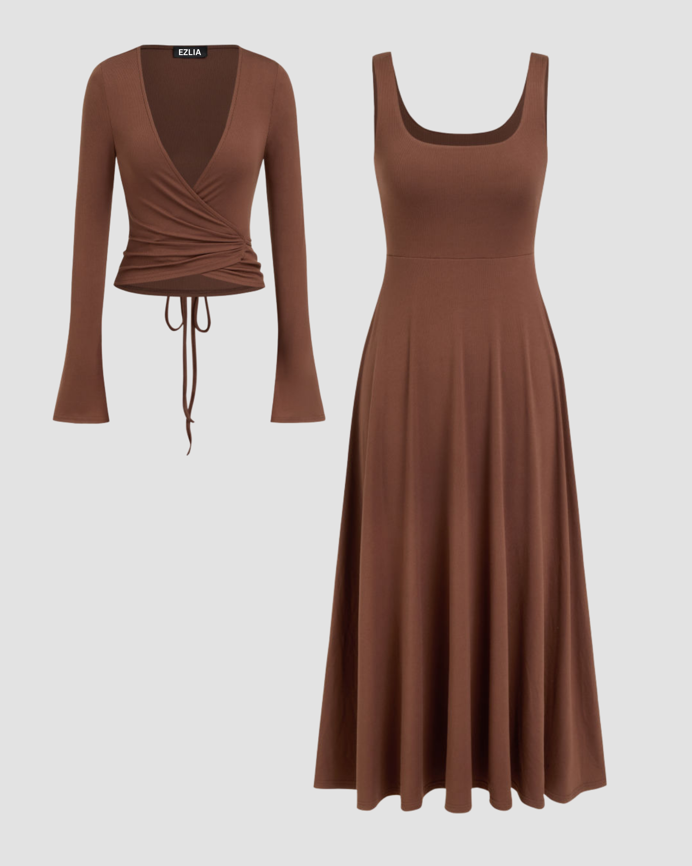 Tie-Back Wrap Top & Tank Dress Duo