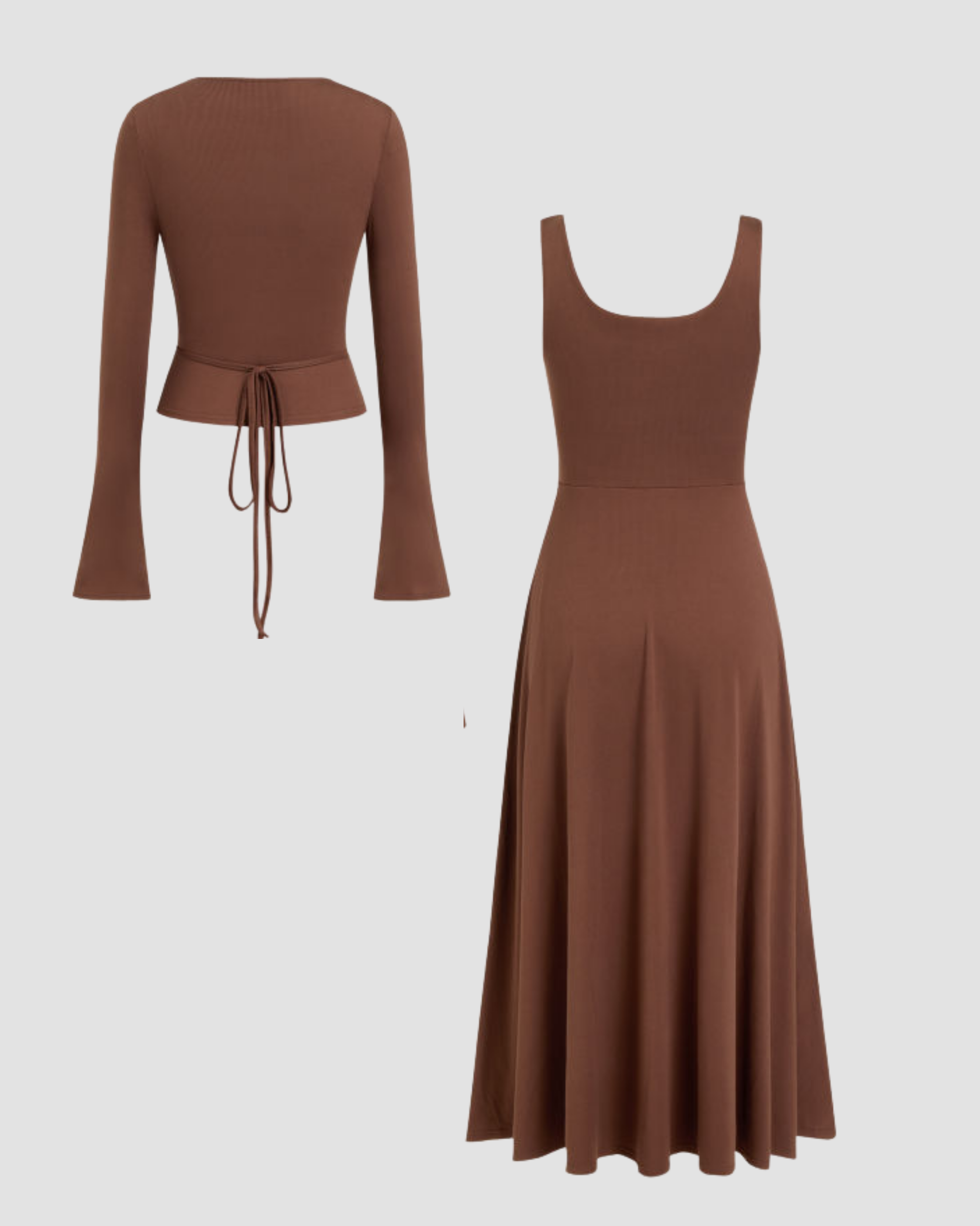 Tie-Back Wrap Top & Tank Dress Duo