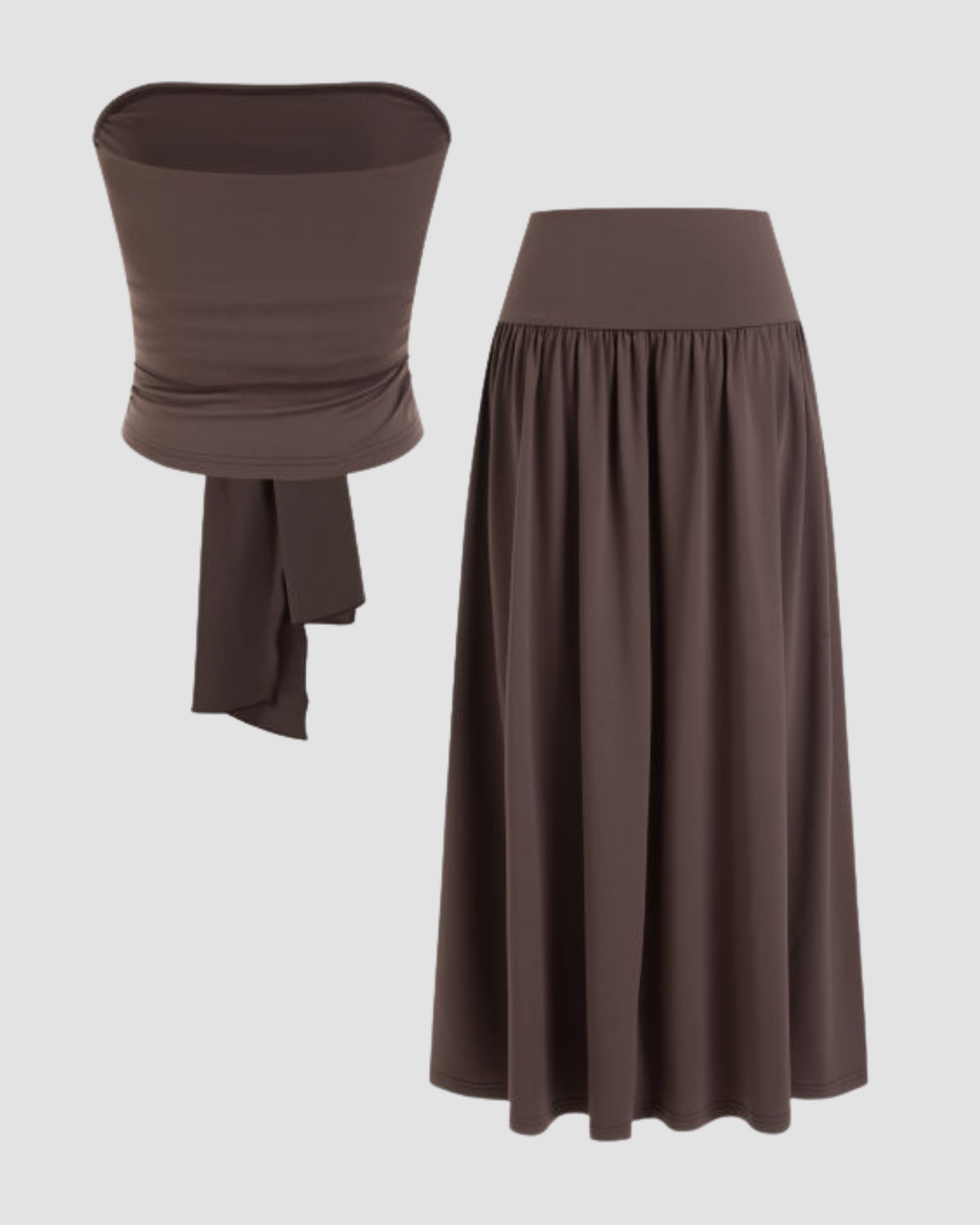 Reversible Knotted Crop Top & Maxi Skirt Set