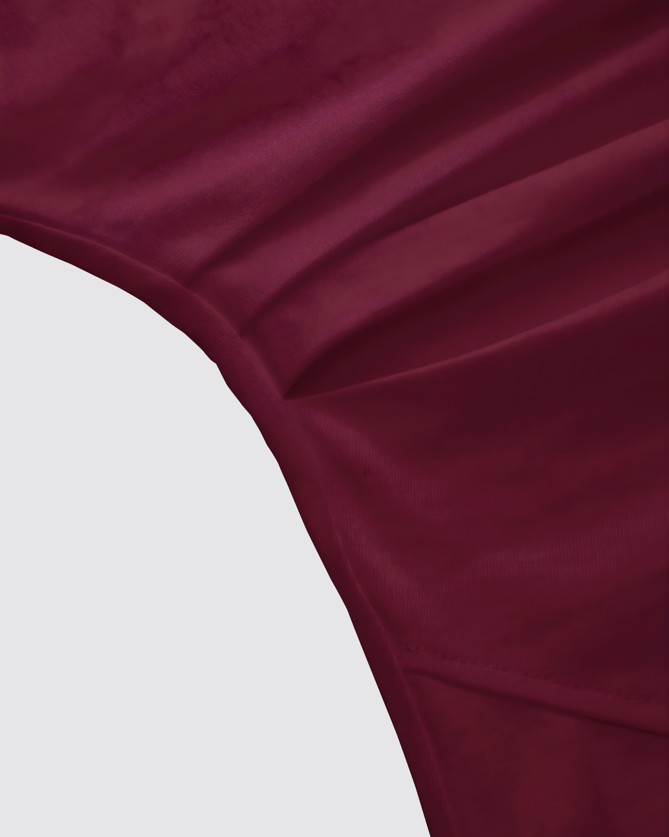 Cotton-blend Boat Neck Ruched Asymmetrical Hem Tee-Wine